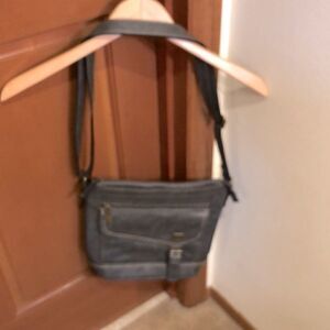Boc dark gray leather crossbody purse